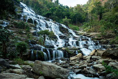 Nature rainforest landscape of mae ya waterfall in chaing mai 