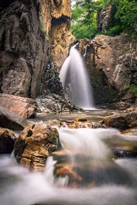 Scenic view of waterfall
