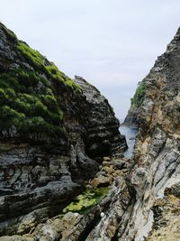 Scenic view of rock formation against sky