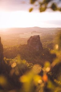 Scenic view of landscape against sky during sunset