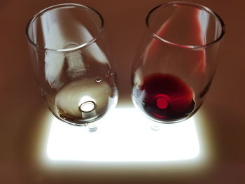 Close-up of wine glass on table