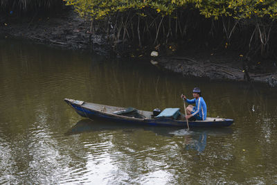 Rowboat in river