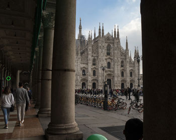 Group of people in front of building