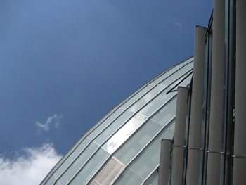 Low angle view of modern building against sky