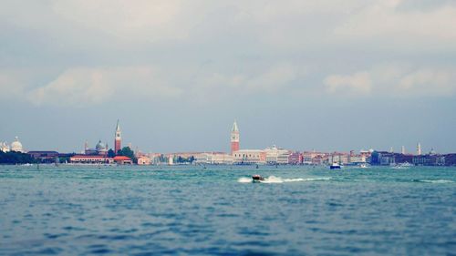 Boats in calm sea