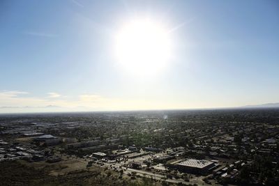 Aerial view of city against sky