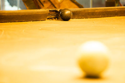 Close-up of balls on table