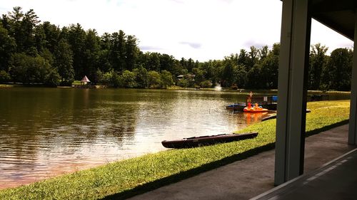 Scenic view of calm lake