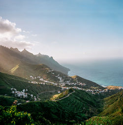 Scenic view of landscape against sky during sunset