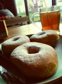 Close-up of food on table