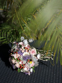 Flowers of wedding bouquet on plant