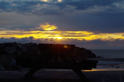 Dramatic sky over sea during sunset