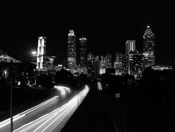 Illuminated cityscape at night