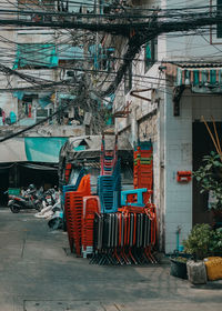 Full frame shot of building by city