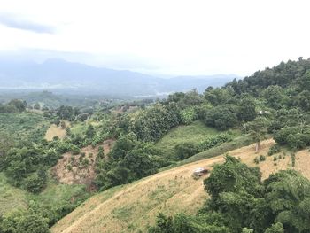 High angle view of landscape against sky