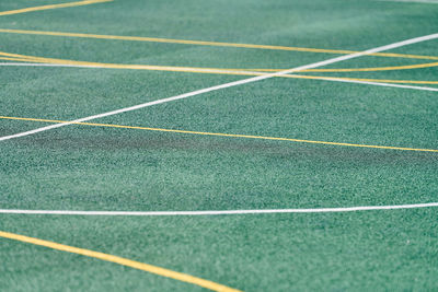 Football field artificial grass. sports field with artificial turf for different sports, football