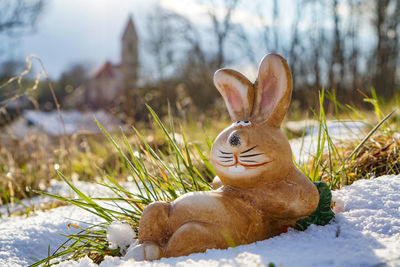 View of an animal representation on field