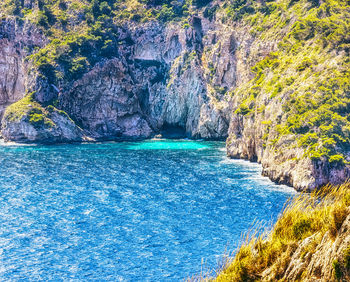 Rock formation in sea