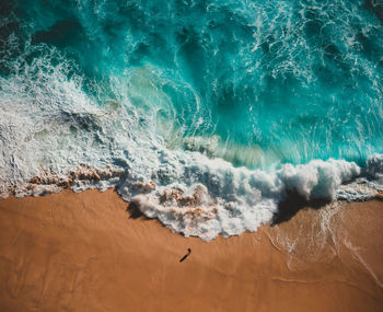 Aerial view of sea waves