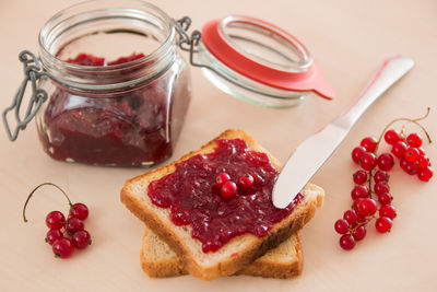 Toast with jam