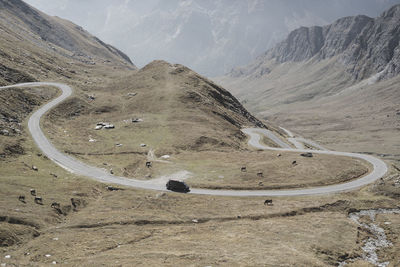 Scenic view of mountain road