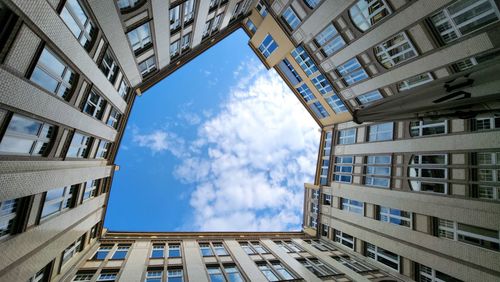 Low angle view of skyscraper