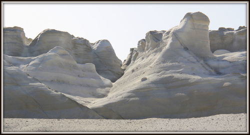 Scenic view of mountains against clear sky