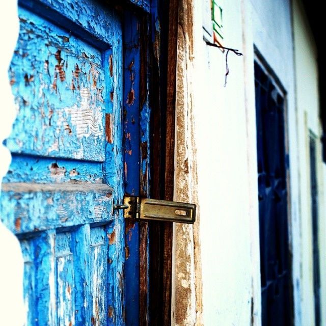 CLOSE-UP OF BLUE DOOR