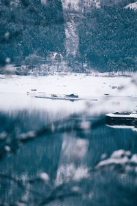 Scenic view of frozen lake
