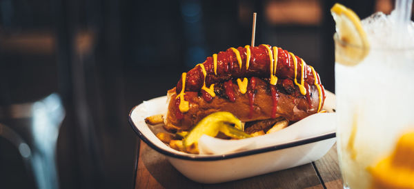 Close-up of served food