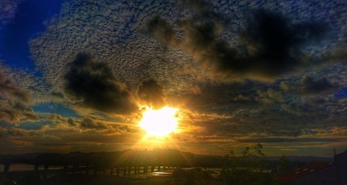 Scenic view of dramatic sky during sunset