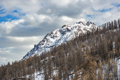 Snow covered mountain against sky