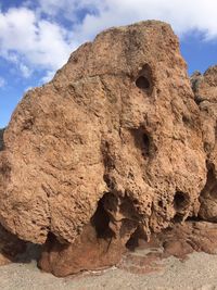 Low angle view of rock formation