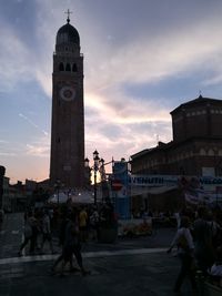 People at town square during sunset