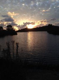 Sunset over lake