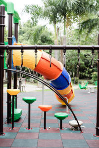 Empty chairs in playground