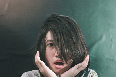 Close-up portrait of young woman