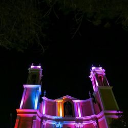 Illuminated lights at night