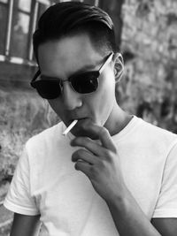 Man smoking cigarette