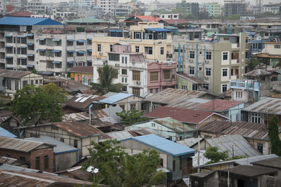 High angle shot of townscape