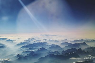 High angle view of mountain ranges