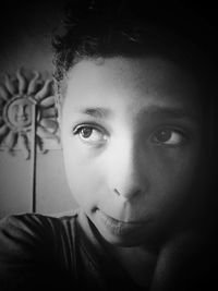 Close-up portrait of a serious young man