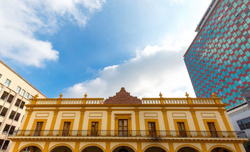 Low angle view of historical building against sky