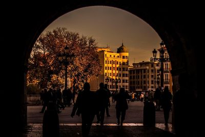 Silhouette of buildings in city