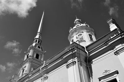 Low angle view of temple building against sky