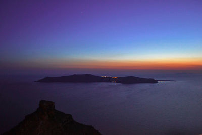 Scenic view of sea at sunset