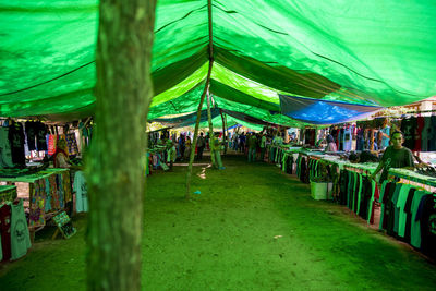 People at market stall