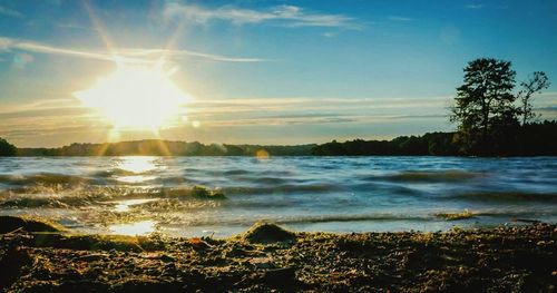 Scenic view of beach against sky