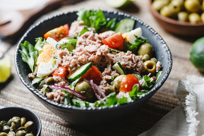 Close-up of food in bowl on table