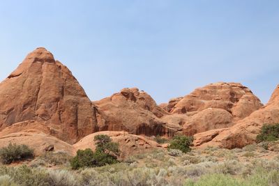 Scenic view of mountain against clear sky